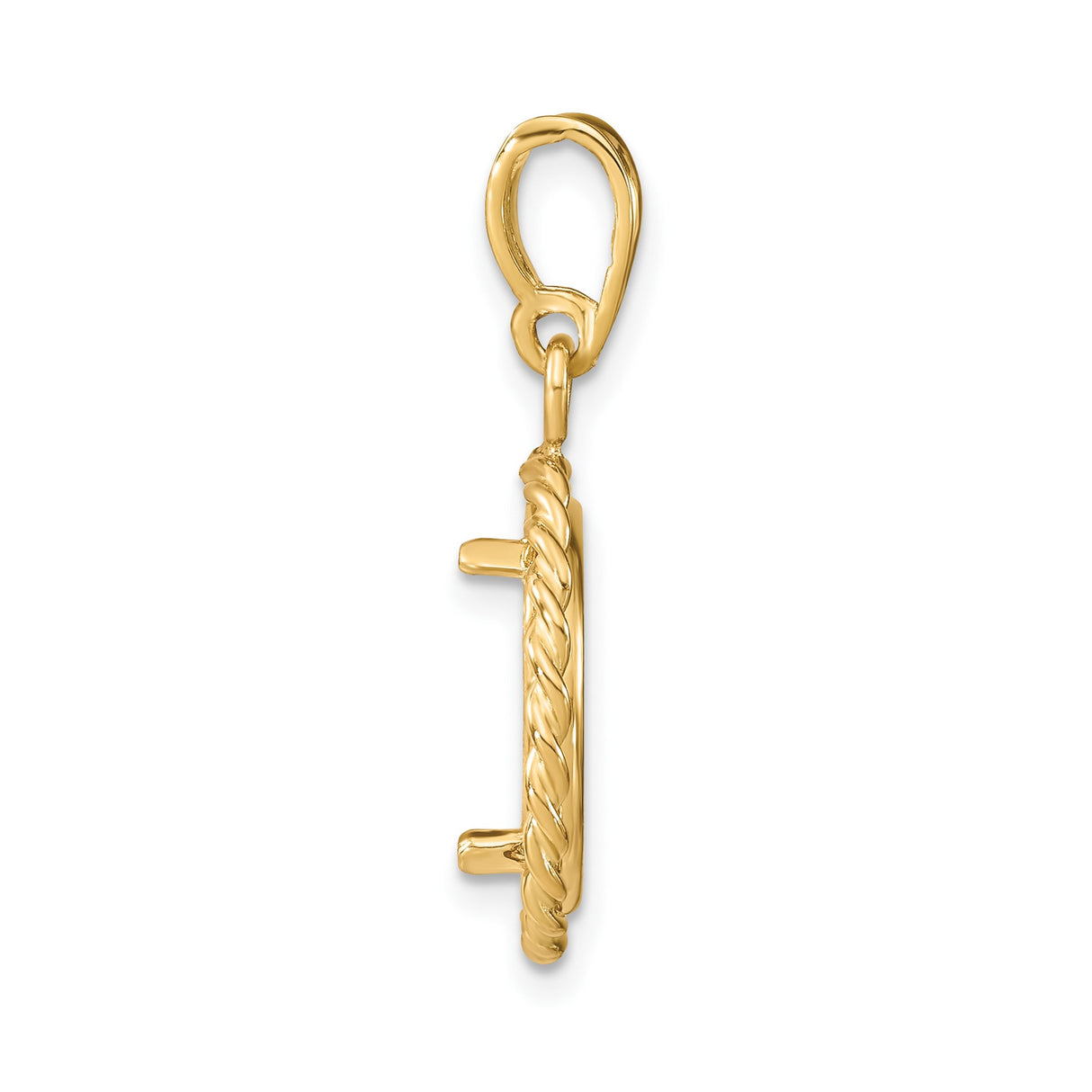 13 mm 14k Yellow Gold coin bezel pendant for US $1 Indian Princess Type 1 — alternate view