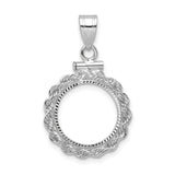 13 mm 14k White Gold coin bezel pendant for US $1 Indian Princess Type 1