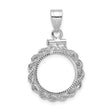 13 mm 14k White Gold coin bezel pendant for US $1 Indian Princess Type 1