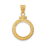 13 mm 14k Yellow Gold coin bezel pendant for US $1 Indian Princess Type 1 — additional image
