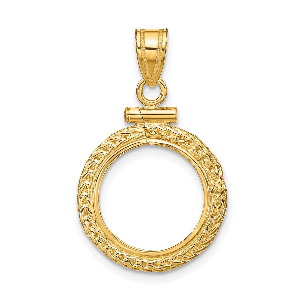 13 mm 14k Yellow Gold coin bezel pendant for US $1 Indian Princess Type 1