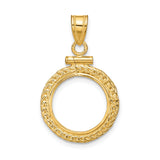 13 mm 14k Yellow Gold coin bezel pendant for US $1 Indian Princess Type 1