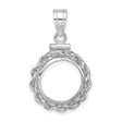 13 mm 14k White Gold coin bezel pendant for US $1 Indian Princess Type 1