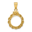 13 mm 14k Yellow Gold coin bezel pendant for US $1 Indian Princess Type 1