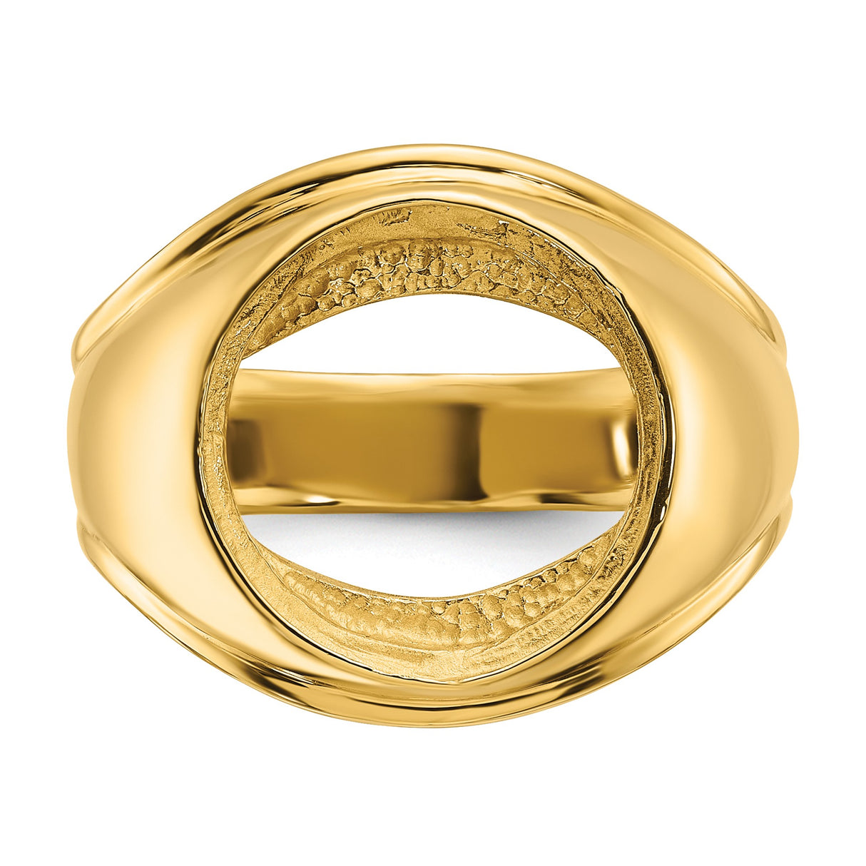 13 mm 14k Yellow Gold coin bezel ring for US $1 Indian Princess Type 1 — additional image