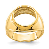 13 mm 14k Yellow Gold coin bezel ring for US $1 Indian Princess Type 1 — additional image
