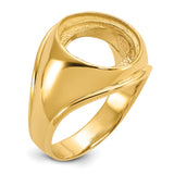 13 mm 14k Yellow Gold coin bezel ring for US $1 Indian Princess Type 1 — additional image
