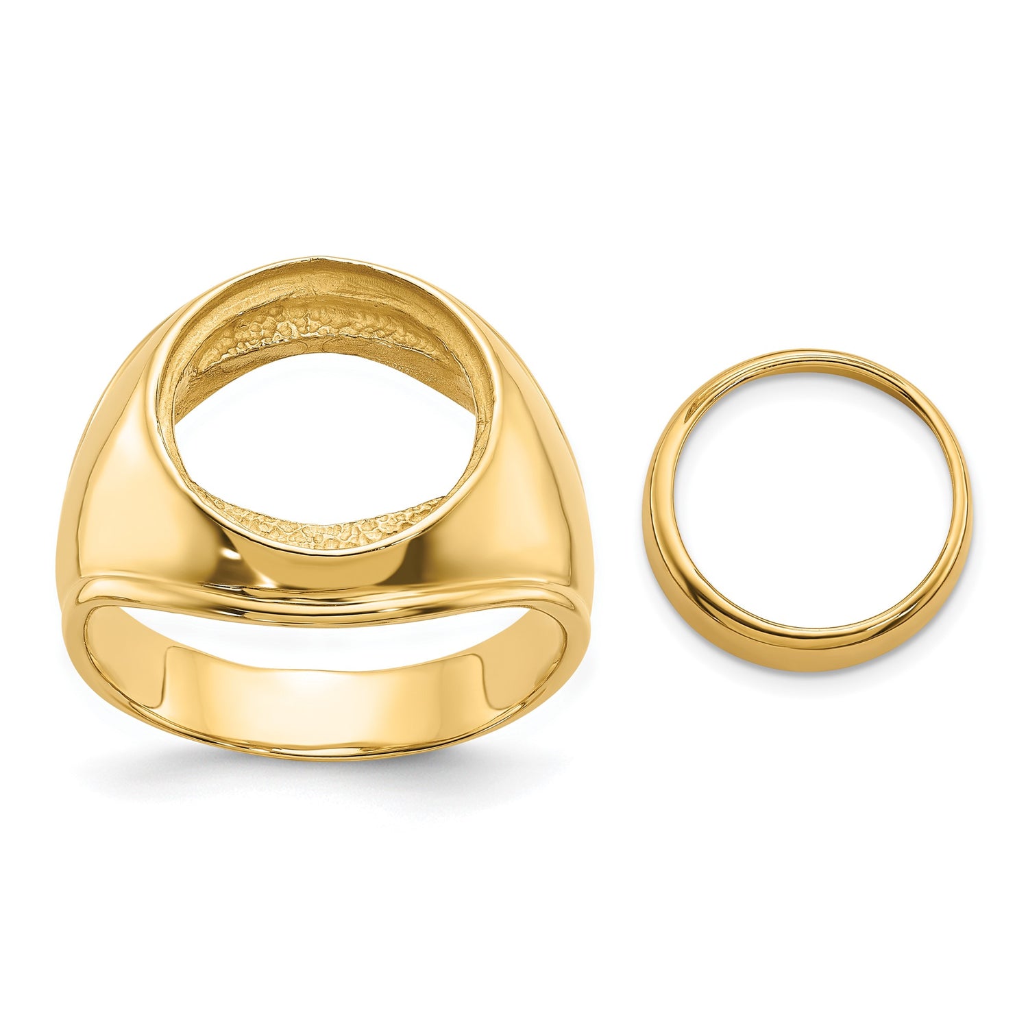 13 mm 14k Yellow Gold coin bezel ring for US $1 Indian Princess Type 1