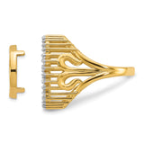 13 mm 14k Yellow Gold coin bezel ring for US $1 Indian Princess Type 1 — additional image