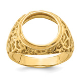 13 mm 14k Yellow Gold coin bezel ring for US $1 Indian Princess Type 1 — additional image