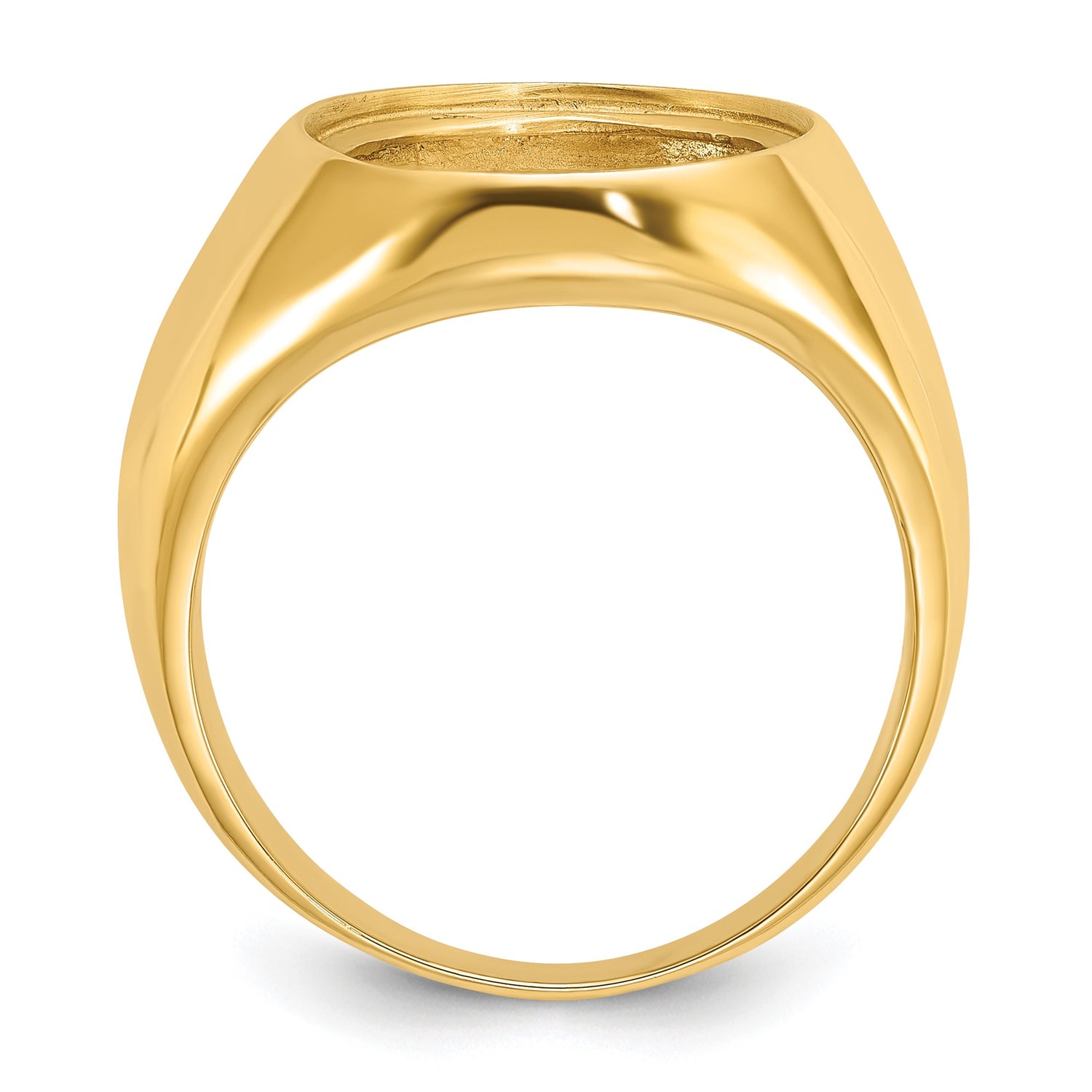 13 mm 14k Yellow Gold coin bezel ring for US $1 Indian Princess Type 1 — alternate view
