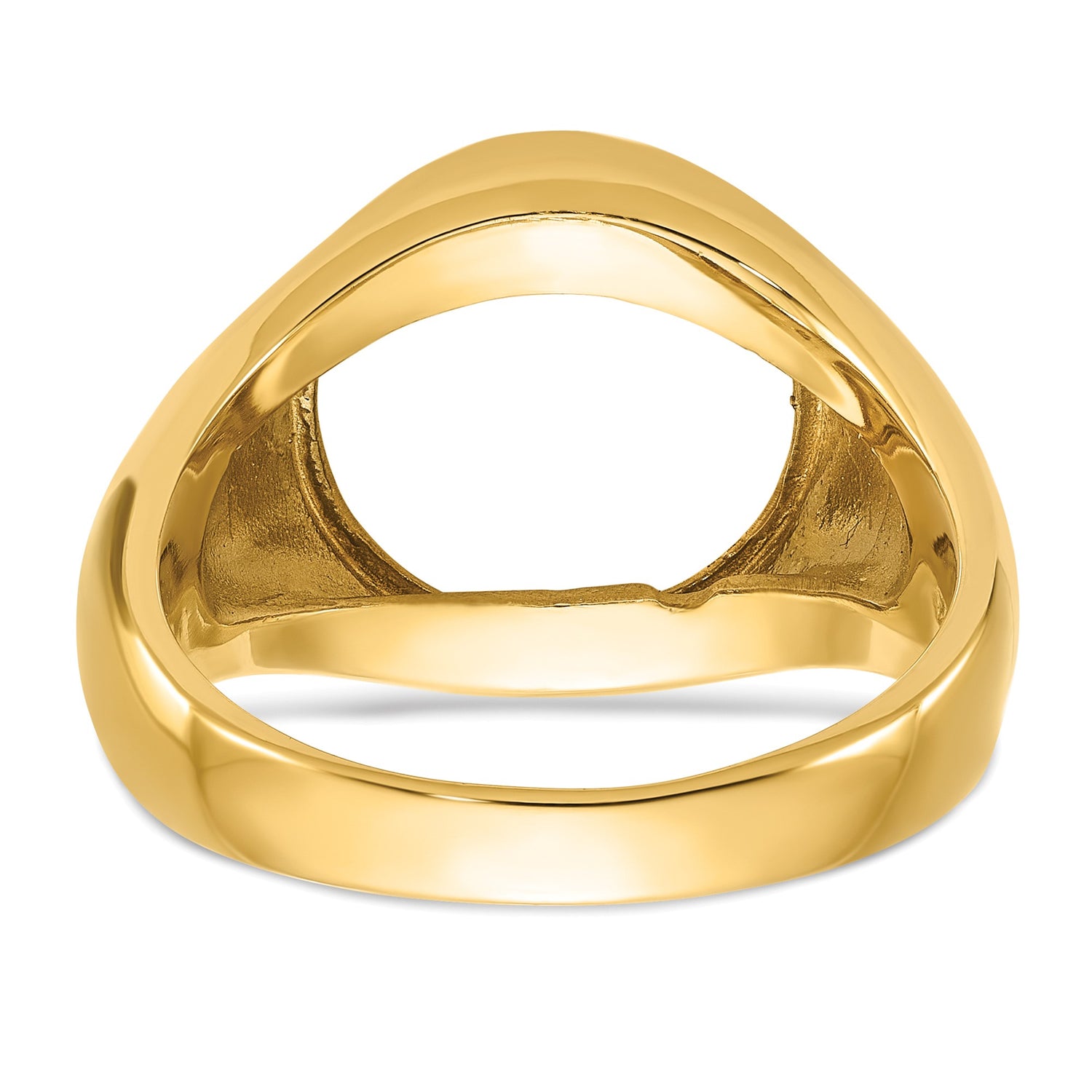13 mm 14k Yellow Gold coin bezel ring for US $1 Indian Princess Type 1 — additional image