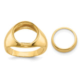 13 mm 14k Yellow Gold coin bezel ring for US $1 Indian Princess Type 1