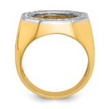 13 mm 14k Multi-Tone Gold coin bezel ring for US $1 Indian Princess Type 1 — alternate view