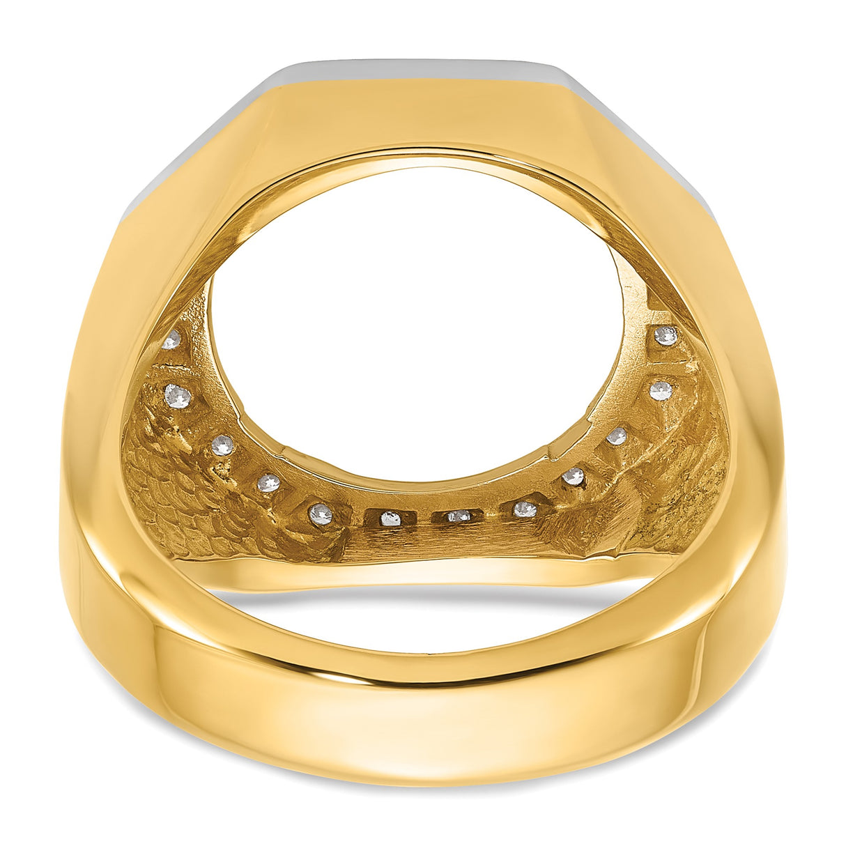 13 mm 14k Multi-Tone Gold coin bezel ring for US $1 Indian Princess Type 1 — additional image