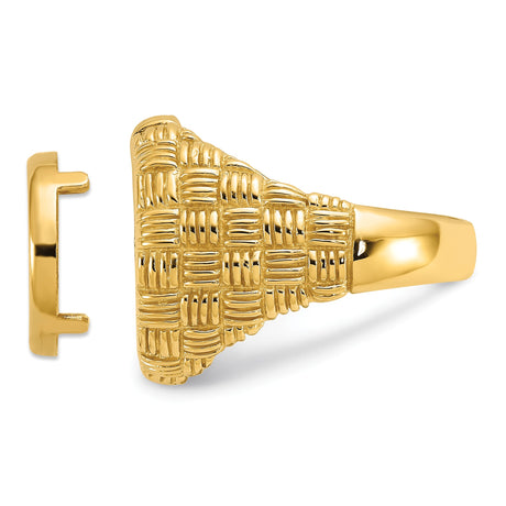 13 mm 14k Yellow Gold coin bezel ring for US $1 Indian Princess Type 1 — additional image