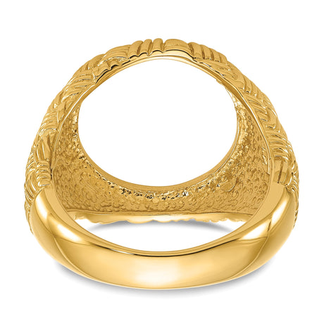 13 mm 14k Yellow Gold coin bezel ring for US $1 Indian Princess Type 1 — additional image