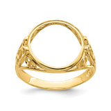 13 mm 14k Yellow Gold coin bezel ring for US $1 Indian Princess Type 1 — additional image