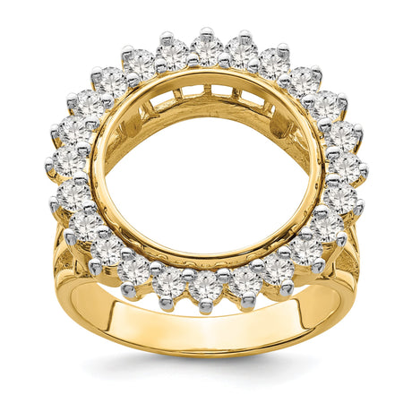 13 mm 14k Yellow Gold coin bezel ring for US $1 Indian Princess Type 1 — additional image