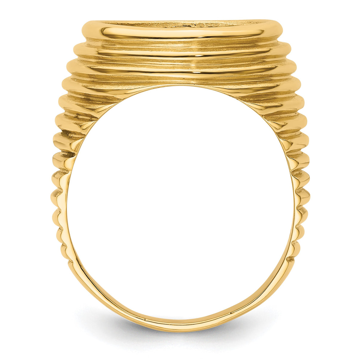 13 mm 14k Yellow Gold coin bezel ring for US $1 Indian Princess Type 1 — alternate view