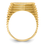 13 mm 14k Yellow Gold coin bezel ring for US $1 Indian Princess Type 1 — alternate view