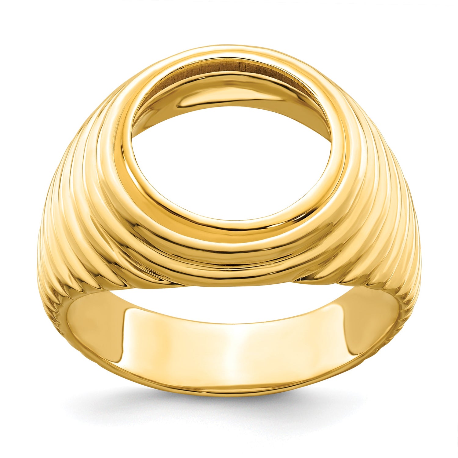 13 mm 14k Yellow Gold coin bezel ring for US $1 Indian Princess Type 1 — additional image