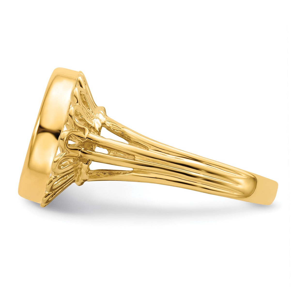 13 mm 14k Yellow Gold coin bezel ring for US $1 Indian Princess Type 1 — additional image