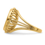 13 mm 14k Yellow Gold coin bezel ring for US $1 Indian Princess Type 1 — additional image