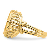 13 mm 14k Yellow Gold coin bezel ring for US $1 Indian Princess Type 1 — additional image