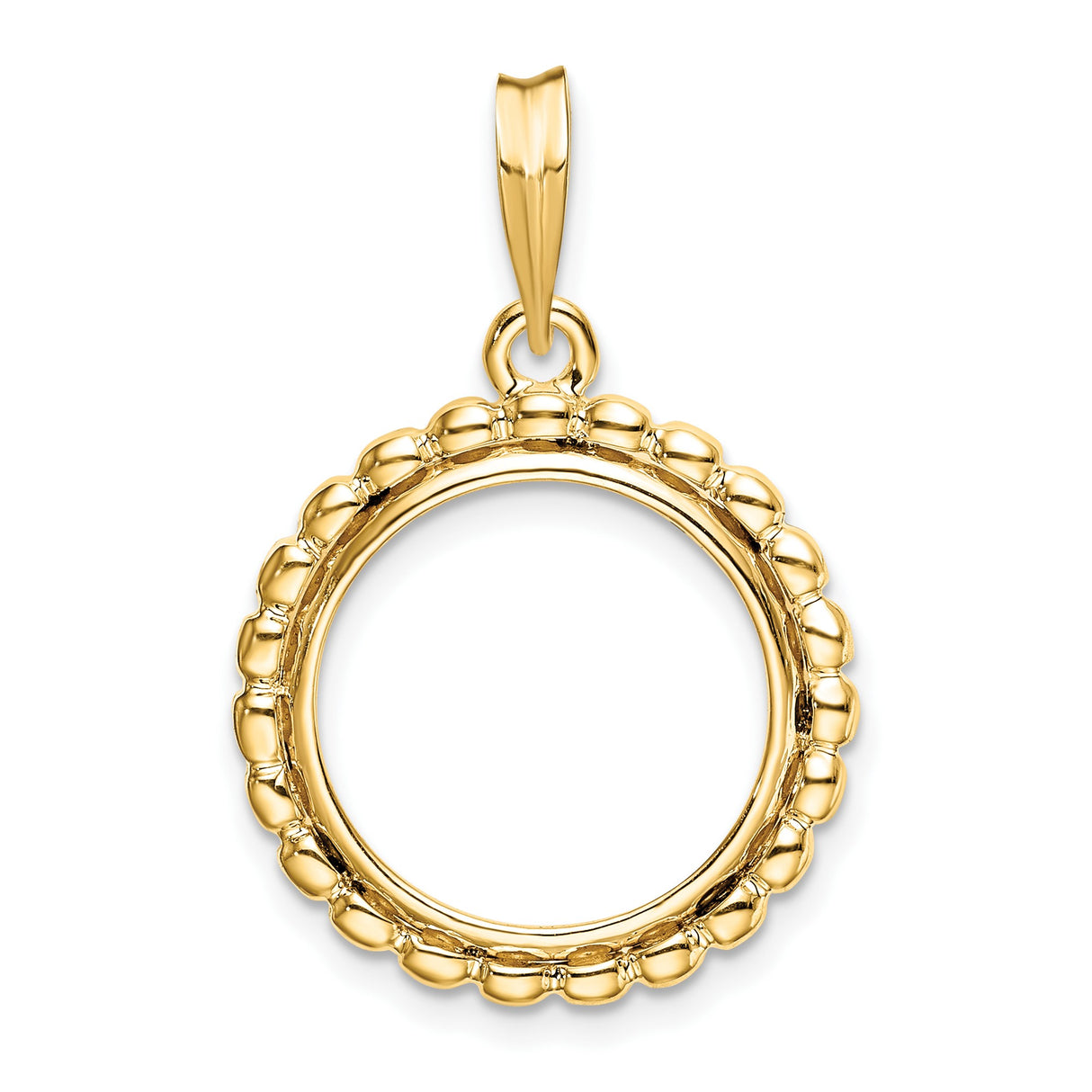 15 mm 14k Yellow Gold coin bezel pendant for US $1 Indian Princess Type 2
