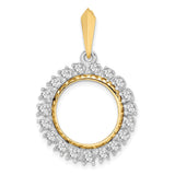 15 mm 14k Multi-Tone Gold coin bezel pendant for US $1 Indian Princess Type 2