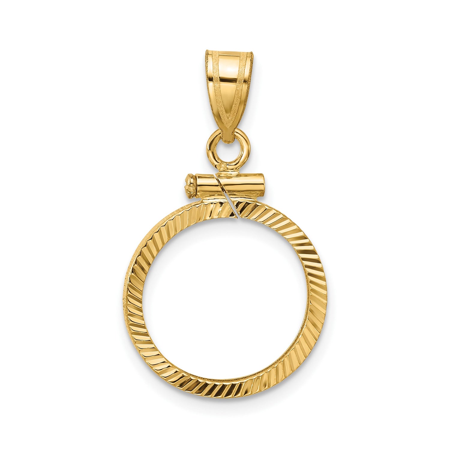 15 mm 10k Yellow Gold coin bezel pendant for US $1 Indian Princess Type 2