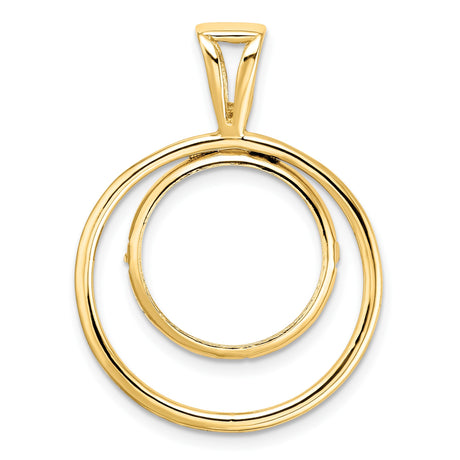 15 mm 14k Yellow Gold coin bezel pendant for US $1 Indian Princess Type 2