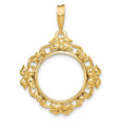 15 mm 14k Yellow Gold coin bezel pendant for US $1 Indian Princess Type 2