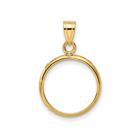 15 mm 10k Yellow Gold coin bezel pendant for US $1 Indian Princess Type 2