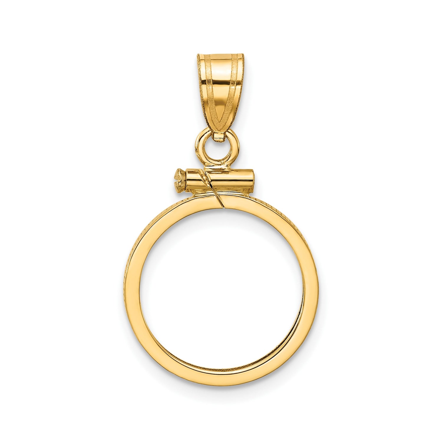 15 mm 10k Yellow Gold coin bezel pendant for US $1 Indian Princess Type 2
