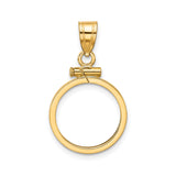 15 mm 10k Yellow Gold coin bezel pendant for US $1 Indian Princess Type 2