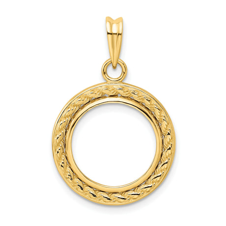 15 mm 14k Yellow Gold coin bezel pendant for US $1 Indian Princess Type 2