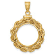 15 mm 14k Yellow Gold coin bezel pendant for US $1 Indian Princess Type 2