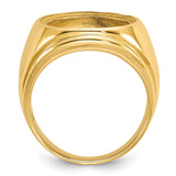 15 mm 14k Yellow Gold coin bezel ring for US $1 Indian Princess Type 2 — alternate view
