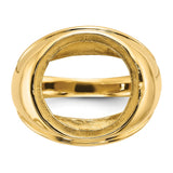 15 mm 14k Yellow Gold coin bezel ring for US $1 Indian Princess Type 2 — additional image
