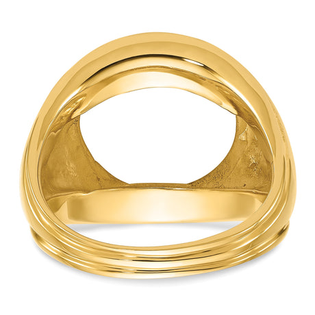 15 mm 14k Yellow Gold coin bezel ring for US $1 Indian Princess Type 2 — additional image