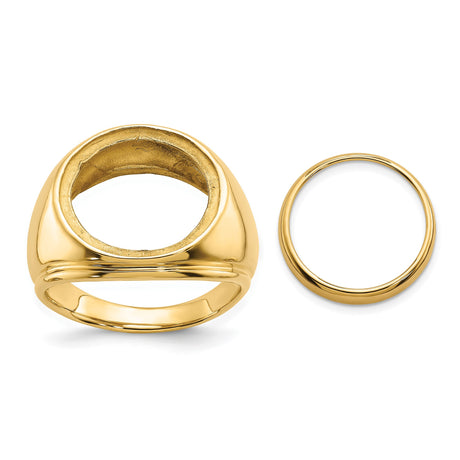 15 mm 14k Yellow Gold coin bezel ring for US $1 Indian Princess Type 2