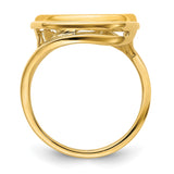 15 mm 14k Yellow Gold coin bezel ring for US $1 Indian Princess Type 2 — alternate view