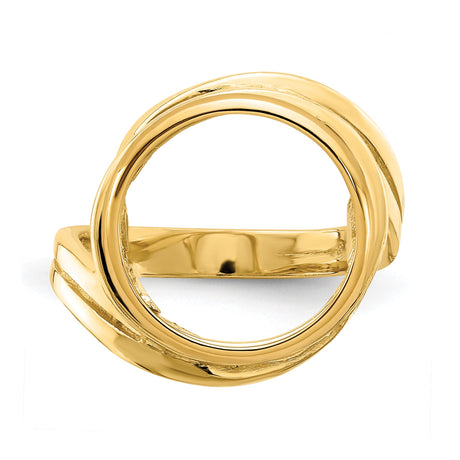 15 mm 14k Yellow Gold coin bezel ring for US $1 Indian Princess Type 2 — additional image