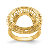 15 mm 14k Yellow Gold coin bezel ring for US $1 Indian Princess Type 2 — additional image