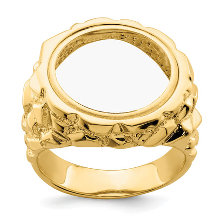 15 mm 14k Yellow Gold coin bezel ring for US $1 Indian Princess Type 2 — additional image