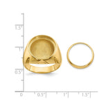 15 mm 14k Yellow Gold coin bezel ring for US $1 Indian Princess Type 2 — size reference (ruler)