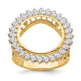 15 mm 14k Yellow Gold coin bezel ring for US $1 Indian Princess Type 2 — additional image