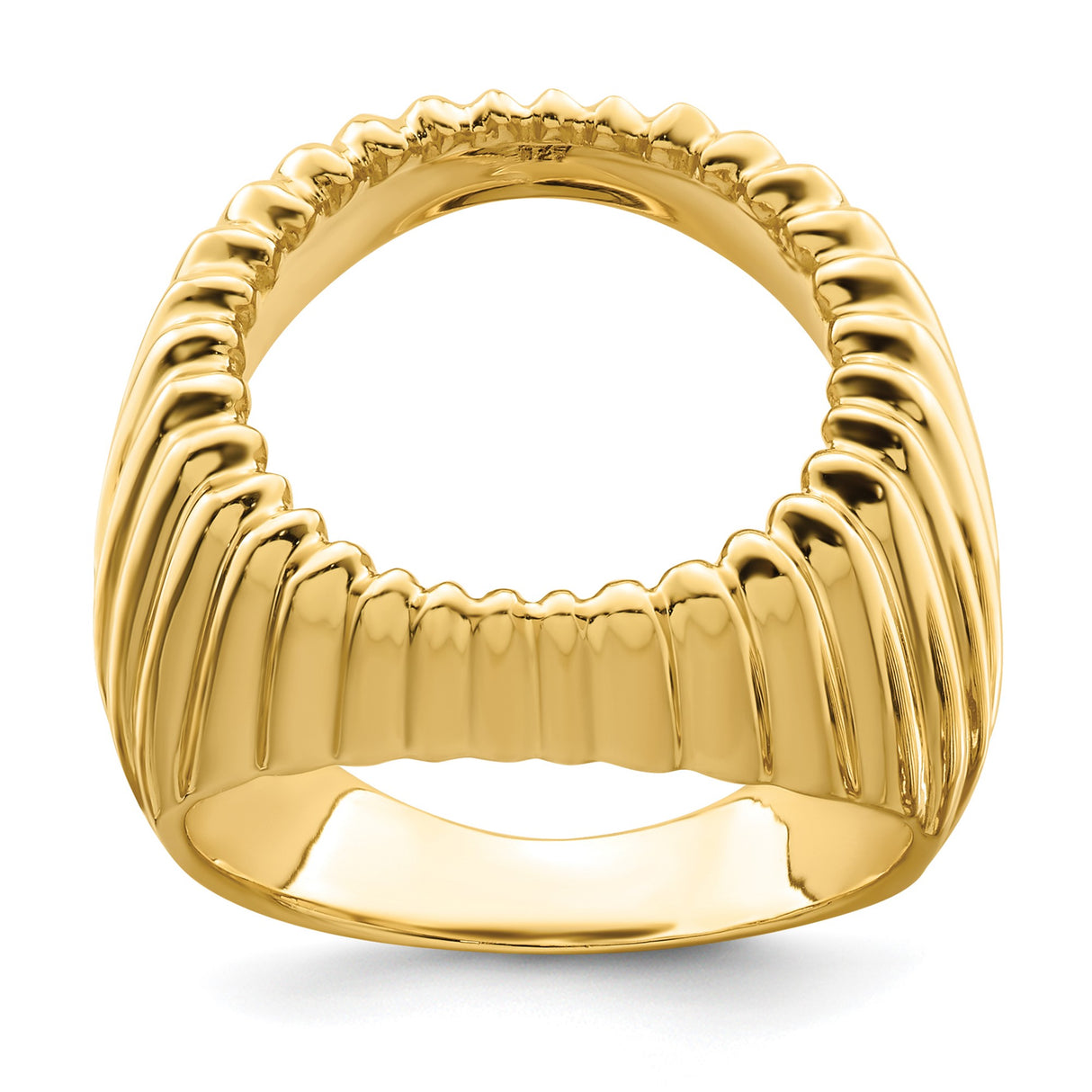 15 mm 14k Yellow Gold coin bezel ring for US $1 Indian Princess Type 2 — additional image